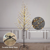 Lightshare Set of 3 Star Light Trees Christmas Decorations, Including 3 feet, 5 feet, and 6 feet, Warm White Christmas Tree, Brown Branch LIGHTSHARE