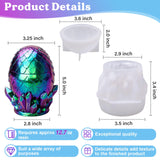 LET'S RESIN Dragon Egg Resin Molds, Large Resin Jar Resin Epoxy Molds with Lid and Crystal Cluster Base, Lifelike Dinosaur Egg Silicone Molds for Epoxy Resin, DIY Craft LET'S RESIN