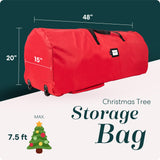 Handy Laundry Rolling Tree Storage Bag - For 7.5-Foot Artificial Christmas Holiday Tree. Zippered Bag, Carry Handles and Wheels for Easy Transport, Protects Against Dust, Insects, and Moisture (Red) Handy Laundry