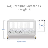 Delta Children Sloane 4-in-1 Acrylic Convertible Crib - Includes Conversion Rails, Bianca White w/Melted Bronze Delta Children