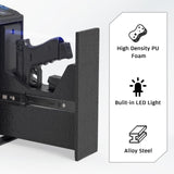 Oarlike Biometric Gun Safe for Handgun, Mounted Pistol Safe with Quick Access Sliding Door, Hand Gun Storage for Nightstand, Desk, Vehicle - with Fingerprint, PIN Code, KEY Access Oarlike