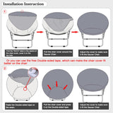 Aunite Jacquard Round Saucer Chair Cover, Stretch Moon Chair slipcover, Spandex Leisure papasan Seat Cover for Outdoor Camping Patio Fishing (Yellow,M) Aunite