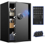 Grimtron Biometric Gun Safe (3.46 cu. ft.) – Quick Access Multiple Handgun Storage with Fingerprint & Backlit Keypad, Secure Pistol Safe Box with Door Organizer & Gun Rack Grimtron