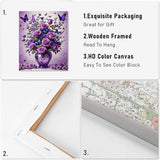 VIGEGU 2 Pack Flower Paint by Numbers Kit for Adults with Framed,Flowers Paint by Number DIY Adult Paint by Number Kits for Wall Decor 10x12in VIGEGU