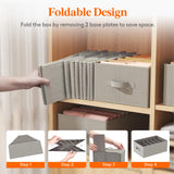 Lifewit Wardrobe Clothes Organizer 6 Pack, Large Size 6 Grids Closet Jean Storage Bins with Handles and Support Boards, Foldable Drawer Dividers for Sweater, Pants, T-Shirt, Hoodie, Dress, Grey Lifewit