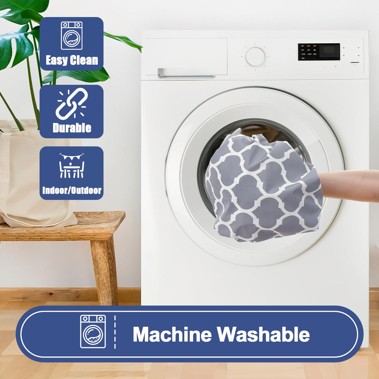 Smiry Rectangle Picnic Table Cloth 2 Pack, 6FT Waterproof Elastic Fitted Tablecloths, Washable Polyester Table Cover for Camping, Indoor and Outdoor (Grey Morocco, 30"x72") Smiry