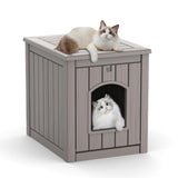 KFY Cat Litter Box Enclosure Multi-Functional Hidden Litter Box Furniture with Raised Floor Easy to Clean Easy Assembly for Living Room Bedroom, Gray KFY