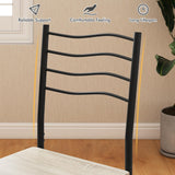 Giantex Modern 5 Piece Dining Table Set for 4 Chairs Wood Metal Kitchen Breakfast Furniture (Beech Wood) Giantex