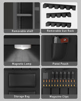 Luzfuego 20-25 Large Gun Safe, Fingerprint Gun Safe for Rifles and Pistols with LCD Keypad & Gun Rack, Unassembled Long Gun Cabinet for Home and Shotguns with Mute Function & Dual Alarm Luzfuego