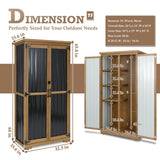 Outdoor Storage Cabinet Waterproof with Shelves, Small Storage Shed, Vertical Tall Patio Backyard Garden Storage Cabinet Tool Organizer for Outside PetsCosset