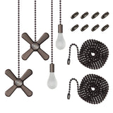 Ceiling Fan Pull Chain , Including 4Pcs Beaded Ball Fan Pull Chain Pendant, Extra 8Pcs Pull Loop Connectors, 2Pcs 36 inches Fan Pull Chain Extension. (Oil Rubbed Bronze) LDCREEE