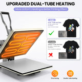 Whubefy Heat Press 15x15 Slide Out, Clamshell Heat Press Machine for T-Shirts, Bags, Mouse Pads & More, Dual-Tube Fast Heating, Digital Industrial Sublimation Printer for Heat Transfer (Noble Gold) Whubefy