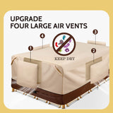 COSFLY Waterproof Patio Furniture Set Covers Durable, Outdoor Table and Chair Covers Rectangular Large - Fits up to 108L x 82W x 28H inches COSFLY