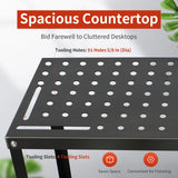 Welding Table Welding Cart 36”×18”, 1200lbs Load Capacity Industrial Workbench with 5/8" Holes Fixture Table with Wheels SGOLAN