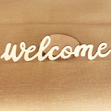 NUOBESTY 5PCS Welcome Wood Sign Cutout Unfinished Wooden Letter Sign Farmhouse Front Door Sign with 5pcs Ropes Decorative DIY Block Words Plaque for Easter Wreath Wall Art Decoration NUOBESTY