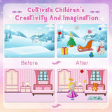 Foil Art Kit for Kids - Foil Art Crafts Princess Animals DIY Toy Set No Mess Craft Toys for Kids Activity Kits for Ages 4 5 6 7 8 9 Girls and Boys Travel Toys Christmas Birthday Easter Gifts Diteryy