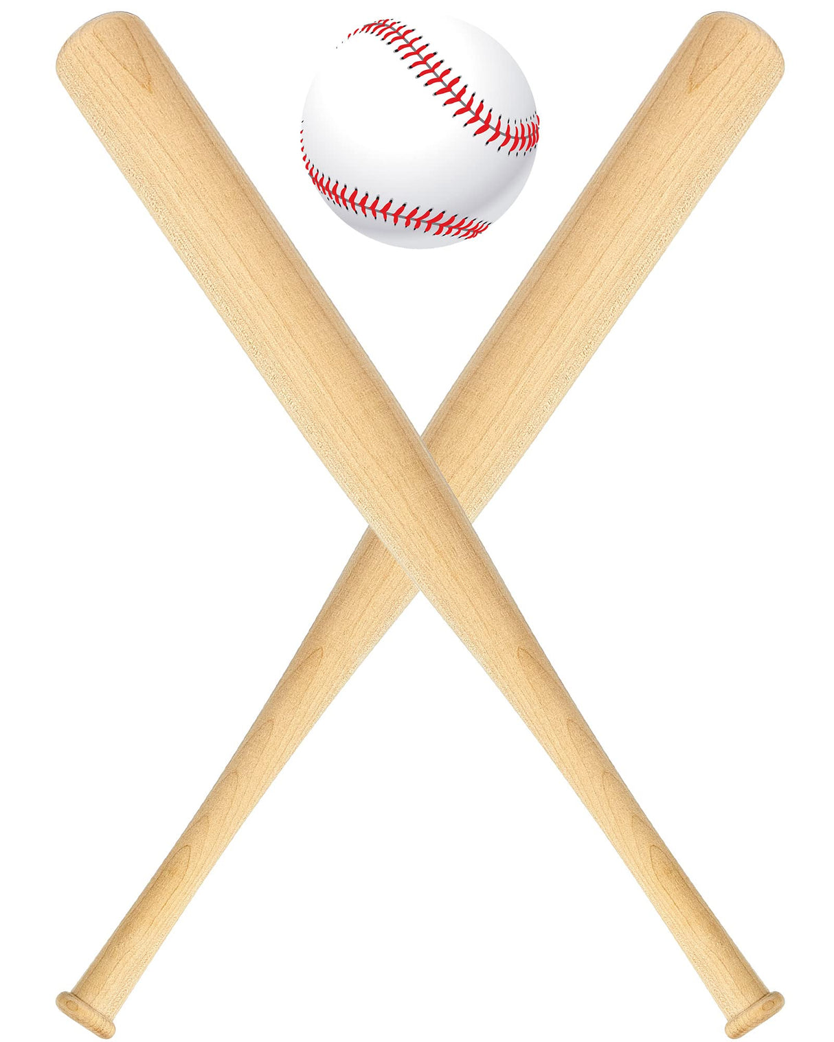 Wettarn 18 Inch 2 Pcs Mini Baseball Bats Wooden Baseball Bat Craft Unfinished Small Baseball Bats Unpainted Wood Baseball Bats for Painting DIY Craft Projects Ball Sports Party Favors Wettarn