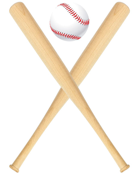 Wettarn 18 Inch 2 Pcs Mini Baseball Bats Wooden Baseball Bat Craft Unfinished Small Baseball Bats Unpainted Wood Baseball Bats for Painting DIY Craft Projects Ball Sports Party Favors Wettarn