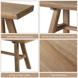 Wnutrees 39" Farmhouse Wood Bench, Rustic Solid Wood Dining Room & Entryway Bench Seat for Indoors, Easy Assembly, Natural Wnutrees