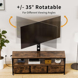 JUSTOGO TV Stand with Mount and Power Outlet, TV Stand with Drawers Storage for Living Room Bedroom, LED Entertainment Center for 45/55/60/65 inch TVs, Height Adjustable Media Console, Rustic JUSTOGO