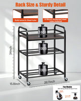 3D Printer Filament Storage Rack- Rolling Filament Spool Holders Racks with Wheels, Heavy Duty Metal Shelf for PLA/ABS/TPU/Nylon, Filaments Organzied for 3D Printing Studio, Office Workshop (Brown) Rackgolfic