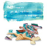 Summer Beach Seashell Puzzle Collection for Adults 1000 Piece, Hawaii Nature Scenery Jigsaw Puzzle Sea, Colorful Ocean Camping Puzzle BBOLDIN