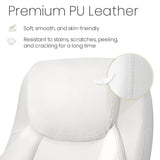 NEO CHAIR Ergonomic Office Chair PU Leather Executive Chair Padded Flip Up Armrest Computer Chair Adjustable Height High Back Lumbar Support Wheels Swivel for Gaming Desk Chair (White) NEO CHAIR