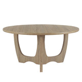 FINECASA Wooden Round Coffee Table Curved Leg, Accent Couch,Home Decoration, Living Room Tables, 36 x 18 Inches, Natural FINECASA