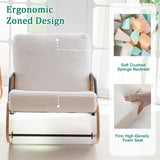 YOSHOOT Indoor & Outdoor Patio Rocking Chair, Outdoor Glider Recliner Chair, Wooden Boucle Rocking Chair, Outdoor Rocker Chair, Adjustable Backrest, for Outdoor Living Room Bedroom Office Garden YOSHOOT