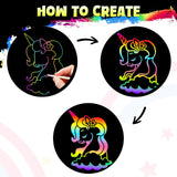 ZMLM Rainbow Scratch Paper Art Crafts Mini Notes Kids Gifts 4 5 6 7 8 9 10 Years Old Girls Boys Students Teens Classroom Prizes School Supplies Birthday Party Travel Toy Activity ZMLM