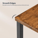 HOOBRO Dining Chairs Set of 2, Rustic Wooden Chairs with Metal Frame, Dining Room Chairs with Slat Back, Easy to Assemble, Modern Dining Chair for Kitchen, Living Room, Rustic Brown and Black BF39CD01 HOOBRO