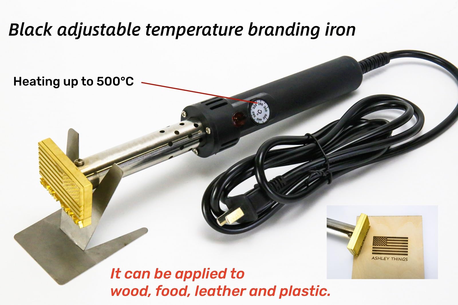 Customisable Temperature-Controlled Electric Branding Iron for Wood and Leather - WoodArtSupply