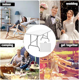 Byliable Folding Table 6ft Portable Heavy Duty Plastic Fold-in-Half Utility Foldable Table Plastic Dining Table Indoor Outdoor for Camping, Picnic and Party, White Byliable