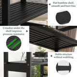 Homykic Double Wide Bamboo Bookshelf Black, 6-Tier Large Open Bookcase with 12 Display Shelves, 6ft Tall Freestanding Book Shelf for Home Office, Bedroom, Living Room, Plants Homykic