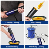 WORKPRO Grease Gun Kit, 6000PSI Heavy Duty Grease Gun with 18inch Flexible Hose, 2 Fixed Tubes and 3 Nozzles, 14oz Load WORKPRO