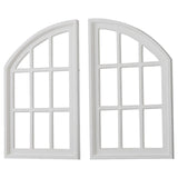 Sintosin Rustic Arch Window Frame Wall Decor 30 X 36 Inch, Set of 2 Wall Hanging Distressed White Farmhouse Window Frame, Handmade Wooden Window Pane for Living Room Entryway Sintosin
