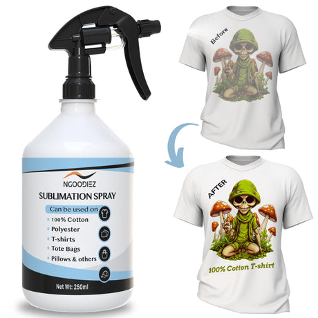 Sublimation Spray - Anti-Fade and Washable - Sublimation Spray Cotton with One-Step Application - Sublimation Spray For All Materials - Sublimation Coating Includes Extra Spray & Detailed Guide -250ml NGOODIEZ