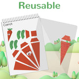 3D Printing Pen Drawing Book Spiral Bound with Transparent Template, 40 Patterns Reusable Painting Graffiti Template, Ideal DIY Gift for Kids Include Animal Transportation House Building Food CKMOREL