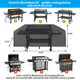 Griddle Cover for Blackstone 36" Griddle,Rip-Proof Upgraded Material Flat Top Grill Cover,Waterproof UV and Fade Resistant Grill Cover with Straps for Camp Chef and More 4-Burner Griddle KINGLY