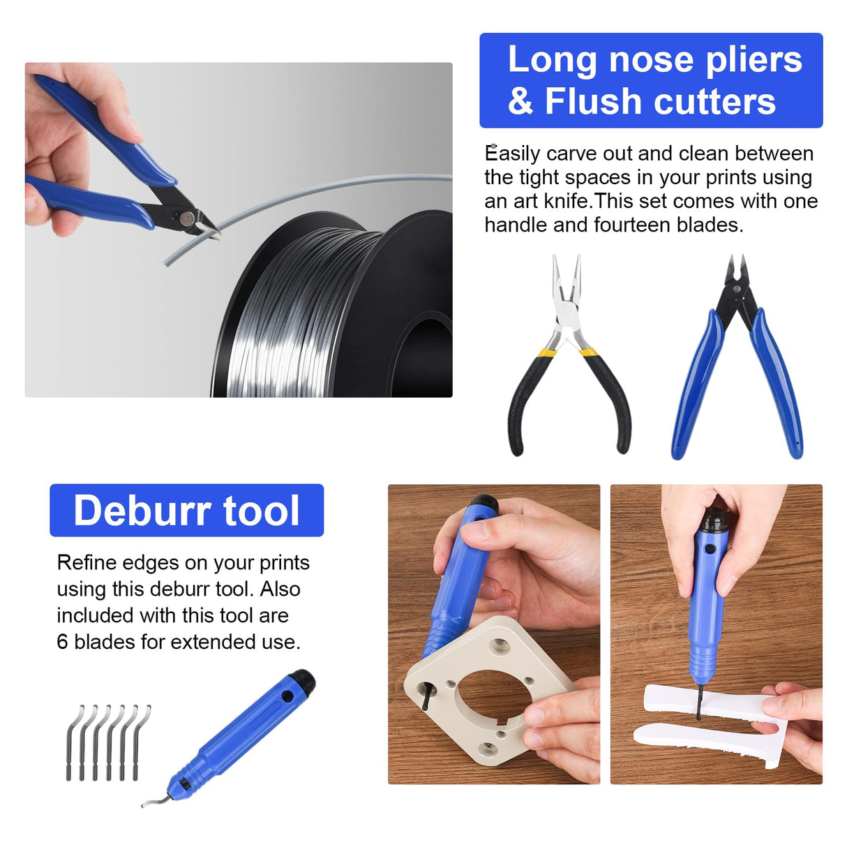 3D Printer Tools Kit, 3D Printing Accessory with 55Pcs Includes Deburring Tool, Digital Caliper, Art Knife Set, Tube Cutter, Storage Bag Suitable for 3D Print Removing, Cleaning KuanStore