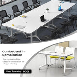 Conference Table Folding Conference Table, Modern Conference Room Table White Meeting Table Flip Top Large Mobile Training Table, Mobile Training Seminar Table for Office Classroom (6pack 63in) Lrxmastery