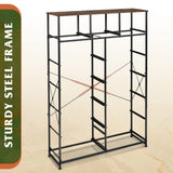 WLIVE Tall Dresser for Bedroom with 13 Drawers, Storage Dresser Organizer Unit, Fabric Dresser for Bedroom, Closet, Chest of Drawers, Steel Frame, Wood Top, Rustic Brown Wood Grain Print WLIVE