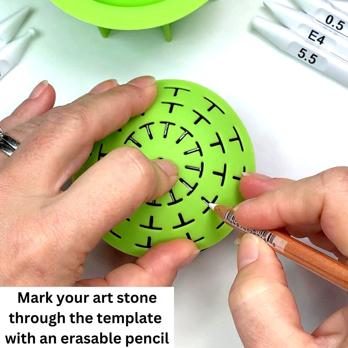 Silicone Mold for Making Smooth Rocks and Stones for Art - Includes Dome Template - Design #1 by Happy Dotting Company - Reusable for Art Including Mandala Dotting - Drawing Painting DIY Crafts Happy Dotting Company