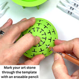 Silicone Mold for Making Smooth Rocks and Stones for Art - Includes Dome Template - Design #1 by Happy Dotting Company - Reusable for Art Including Mandala Dotting - Drawing Painting DIY Crafts Happy Dotting Company