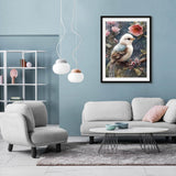 AIBOERL Diamond Painting Kits Bird Flower for Adults, Full Drill Diamond Dots Paintings for Beginners, Round 5D Paint with Diamonds Pictures Gem Art Kits for Home Wall Decor (11.8 * 15.8 inch) AIBOERL