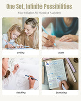 Four Candies 39 PCS Aesthetic School Supplies with Cute Pen Case, 12 Pastel Highlighters, 5 Black Ink Gel Pens, 6 Mechanical Pencils Set 0.5 & 0.7 mm for Students Stationary College Essentials (Pink) Four Candies