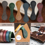 Jumaple Personalized Magnetic Leather Bookmark Custom Engraved Name Initials Text Vintage Magnetic Bookmarks Clip Customized Gifts for Readers Classmates Kids Book Lovers Jumaple