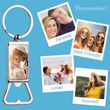 Framendino, 10 Pack Sublimation Blanks Keychains Metal Bottle Opener Transfer Sublimation Key Rings Framendino