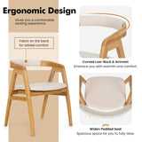 COSTWAY Bamboo Accent Chair, Modern Painted Bamboo Leisure Chair w/Comfy Fiber Cushion, Curved Backrest, Solid Legs, Upholstered Armchair for Living Room, Bedroom, Dining Room, Natural (1) COSTWAY