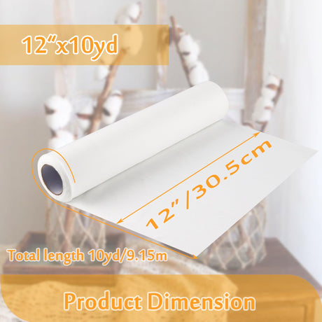 New brothread Soft & Cozy Embroidery Stitch Cover 12" x 10 Yd Fusible Light Weight Stabilizer Covering Scratchy Stitches - White New brothread